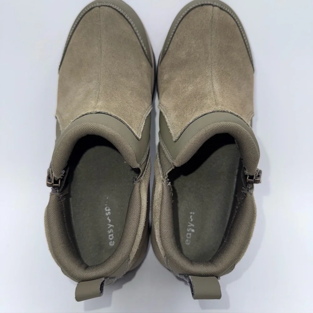 Easy Spirit Seevony Zip Ankle Boot, Sage Green Suede Leather Sz 6.5M
